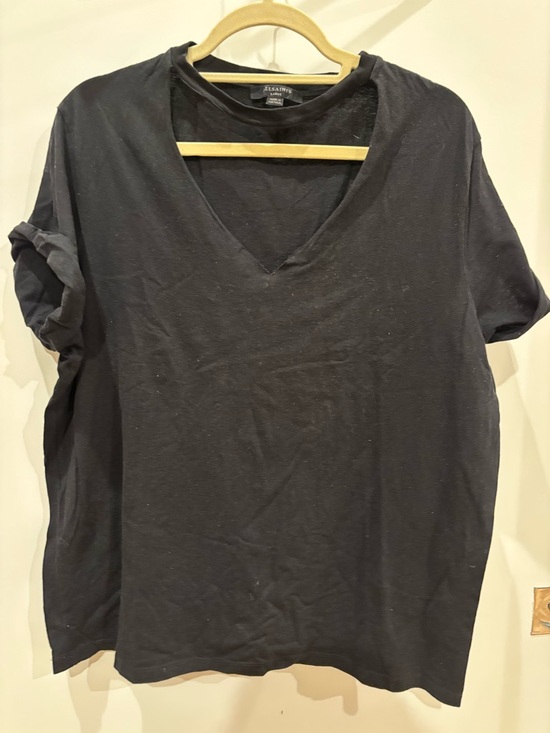 All Saints Tops - ALLSAINTS Cutout Choker V-Neck T Shirt